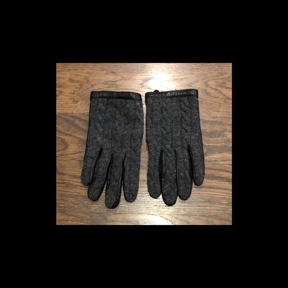 Ralph Lauren grey wool & leather gloves - Picture 5 of 6